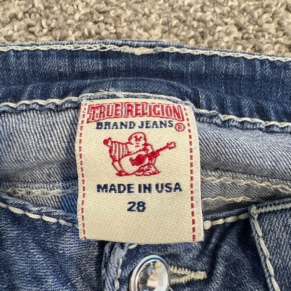 Y2K True Religion Women's Lowrise Skinny Capri Denim Jeans Size 28 - Picture 4 of 9